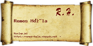Remes Héla névjegykártya